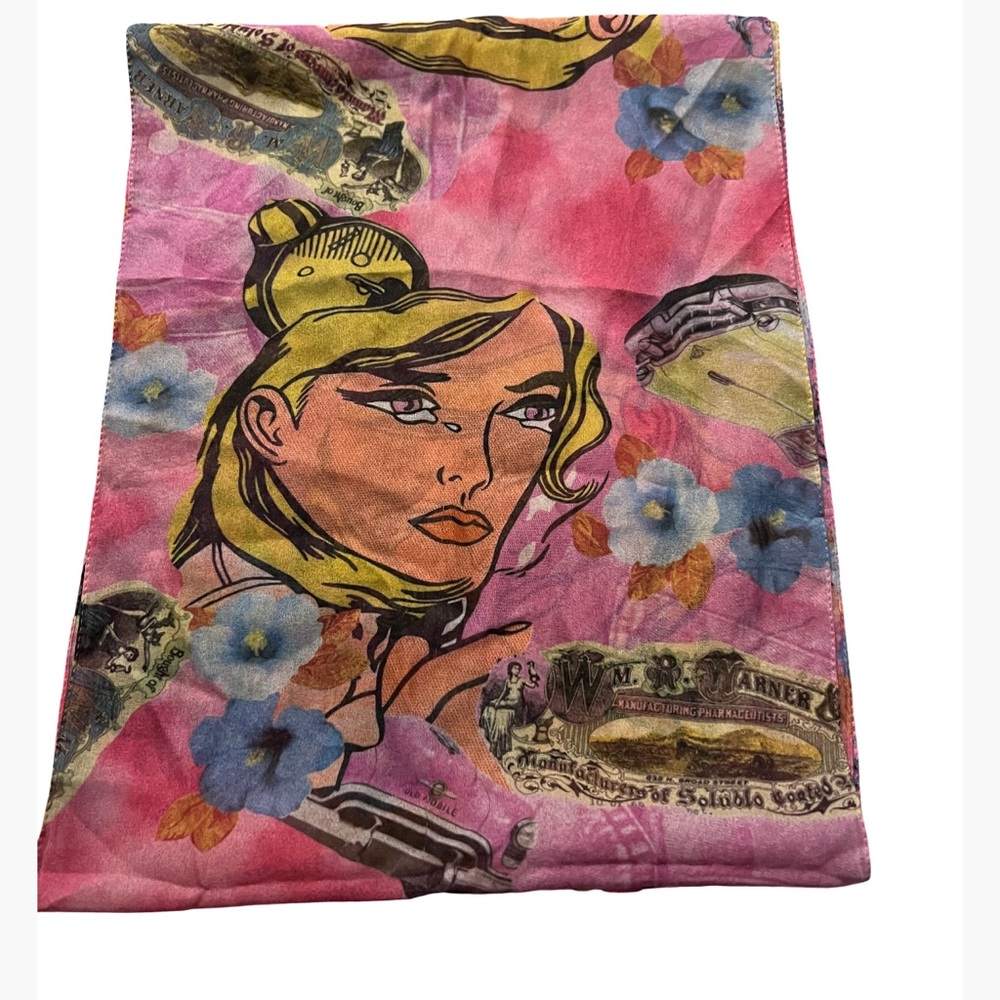 50% OFF Vintage Cathay Hotels Shanghai Pink Graphic Retro Scarf women’s Faces!